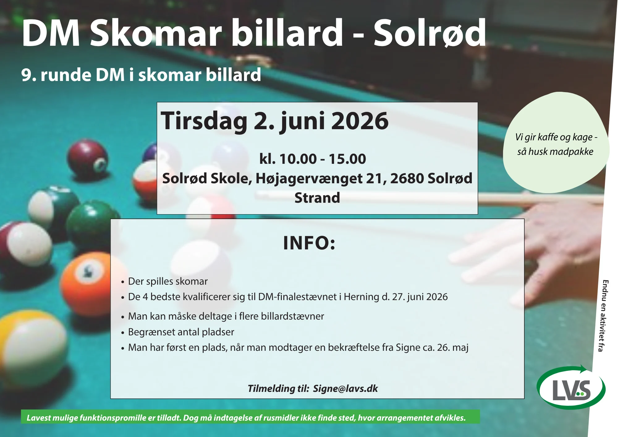 Skomar billard 9. runde Solrød 2026
