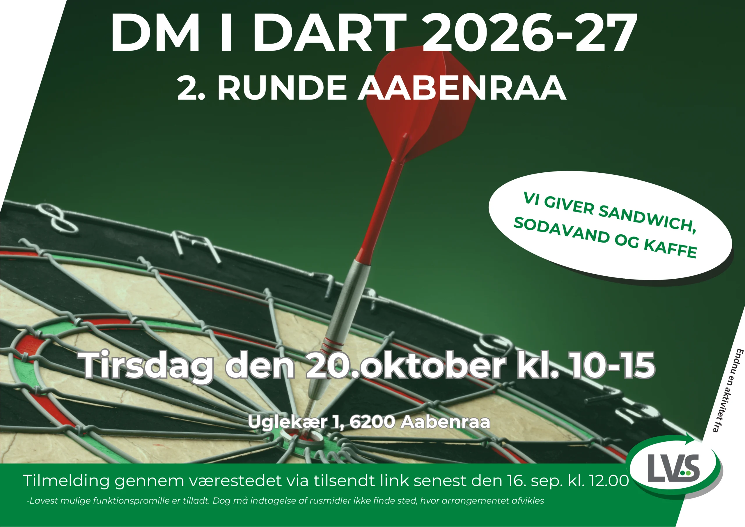 Invitation til DM dart 2026-2027 – Aabenraa