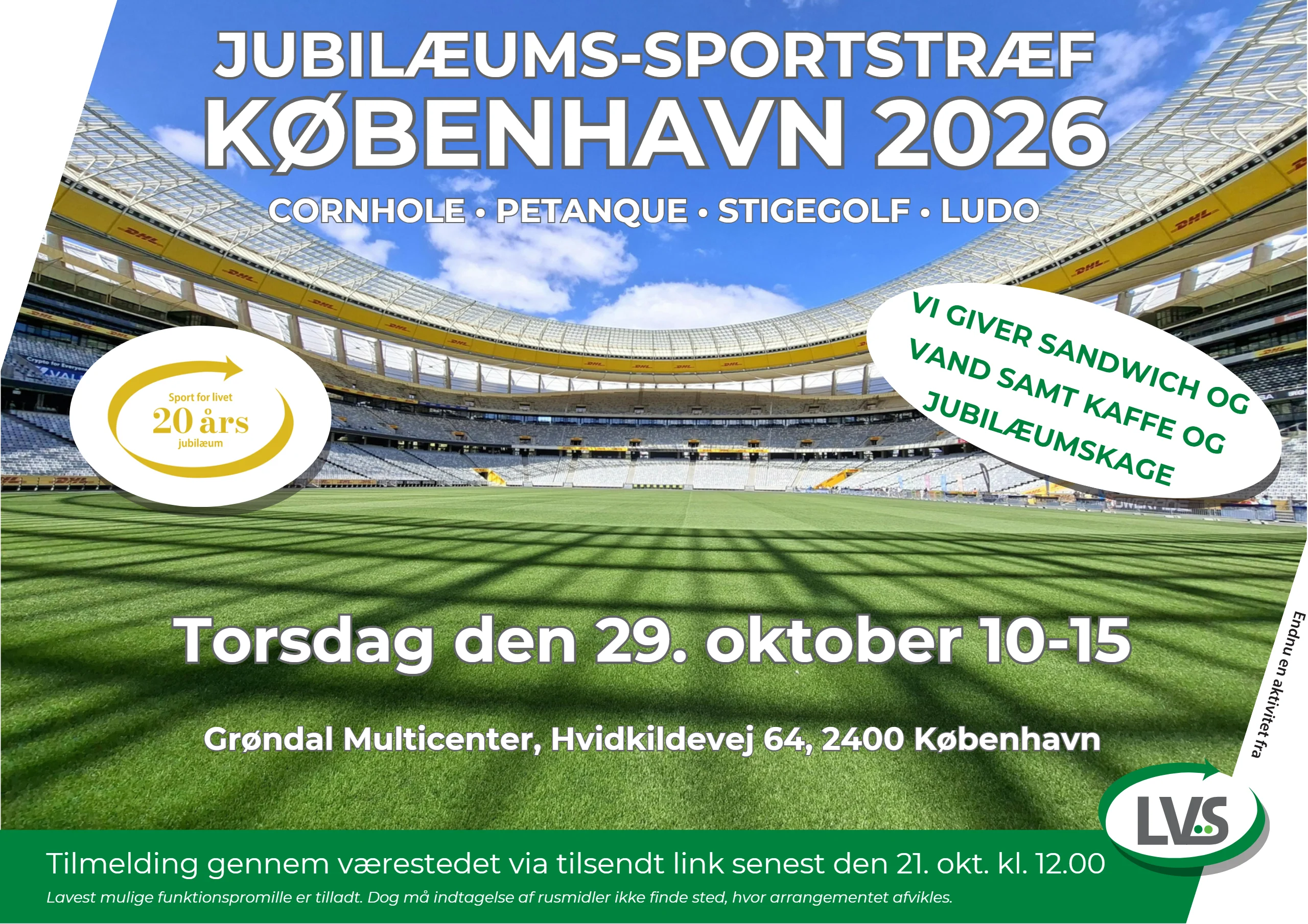 Jubilæums-sportstræf i København 29. oktober 2026